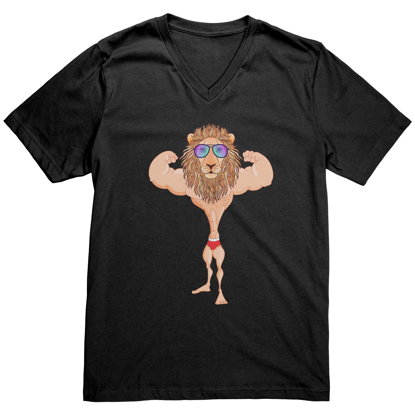 Buff Lion V Neck T Shirt