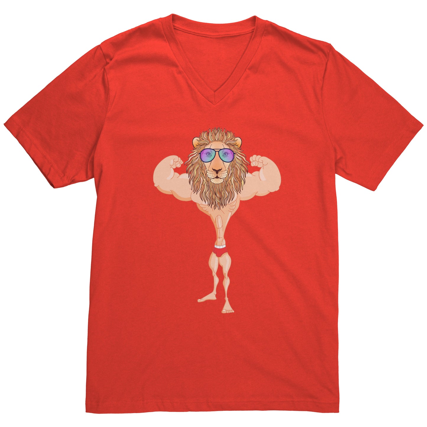 Buff Lion V Neck T Shirt