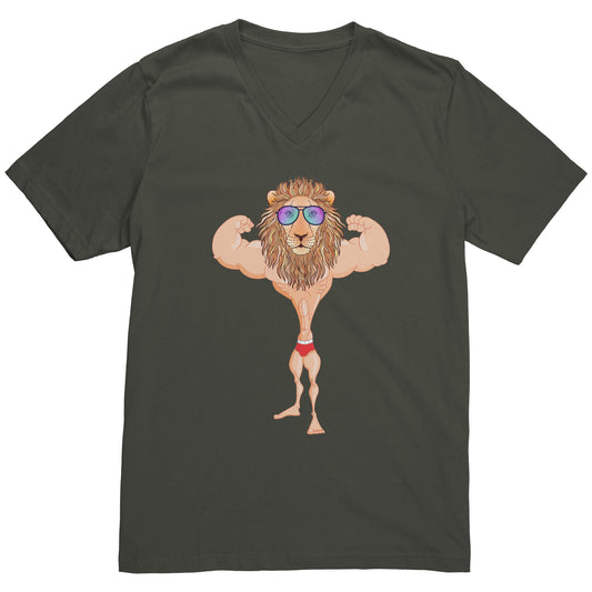 Buff Lion V Neck T Shirt